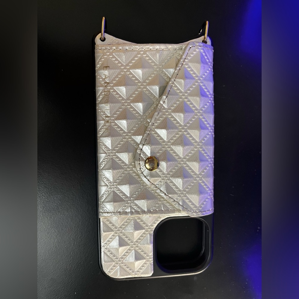 Bandolier iPhone Mini 13 Sheila Pyramid Embossed Crossbody Chain Wallet Case